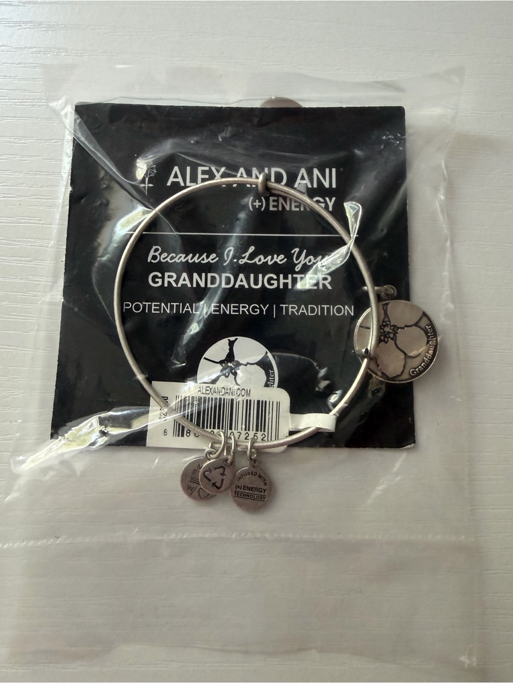 Alex and Ani Silver Granddaughter Charm Expandable Bangle